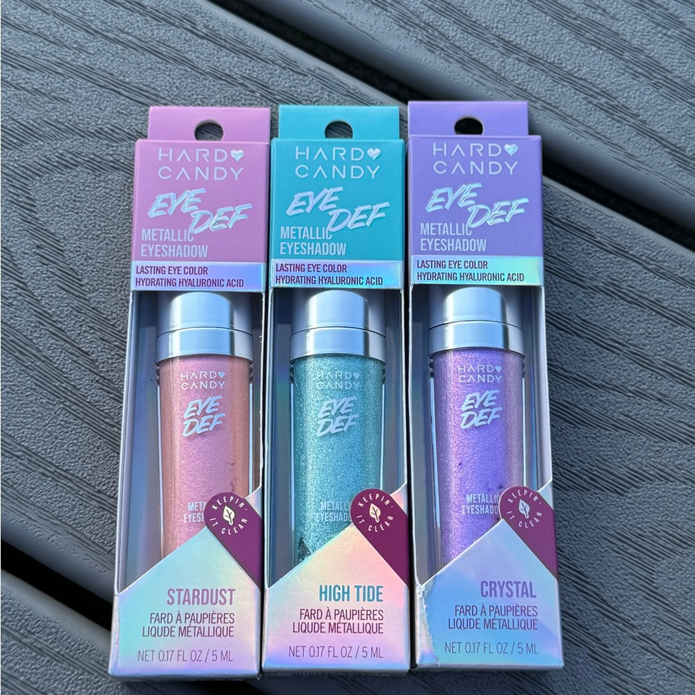 Hard Candy Eye Def Metallic Eyeshadow Trio - Stardust, High Tide, Crystal